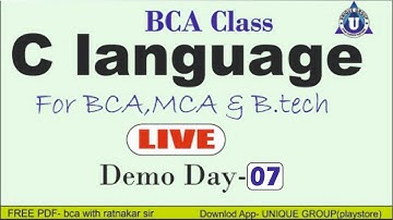 C Programming Full Course for Beginners (Hindi) for #bca #mca #b.tech in hindi | For BCA | Day - 07