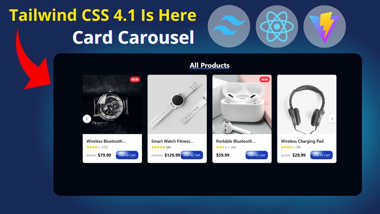 🔥Build a Modern Card Carousel with React and Tailwind 4.1 - YouTube