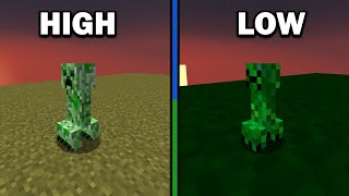 minecraft texture quality: High vs Low