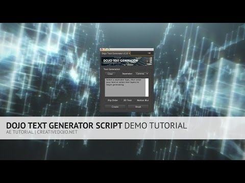 After Effects: Dojo Text Generator Script for After Effects (FREE)
