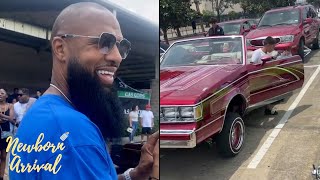 Slim Thug Big Ups 10 Year Old Parking Low Rider At Houston Car Show! 🚙
