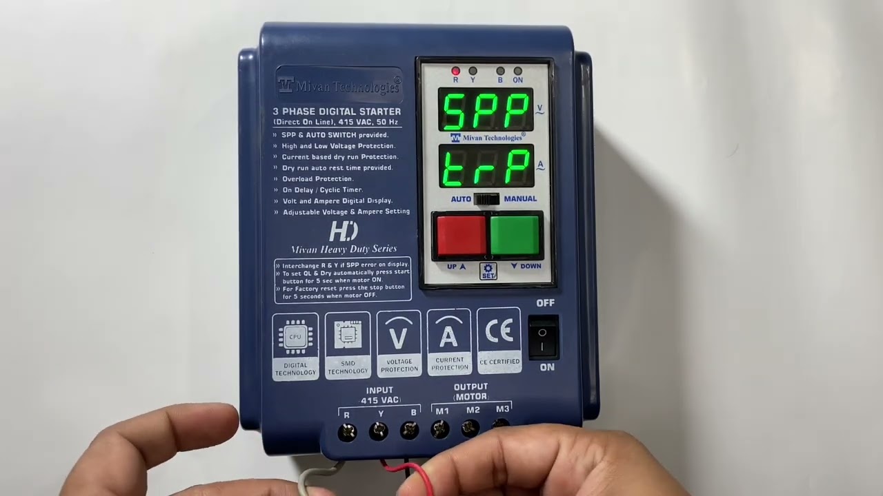 How to test and program DP301S HD digital DOL Motor starter from Mivan Technologies