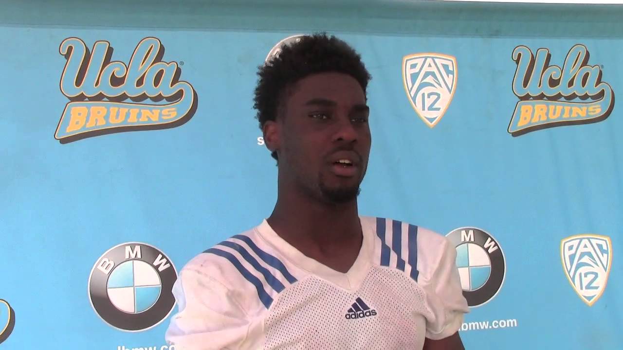Soso Jamabo talks to reporters about joining UCLA