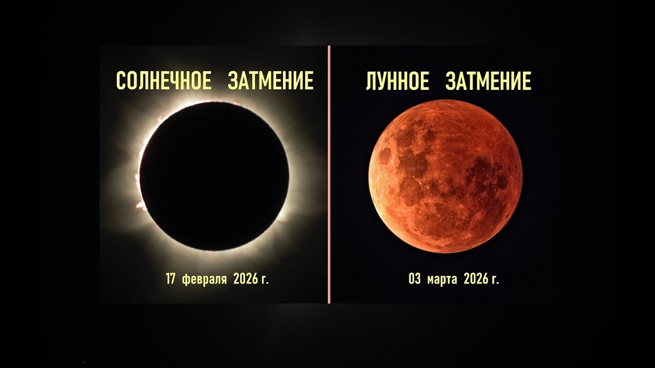 Солнечное затмение 17 февраля и лунное затмение 03 марта.