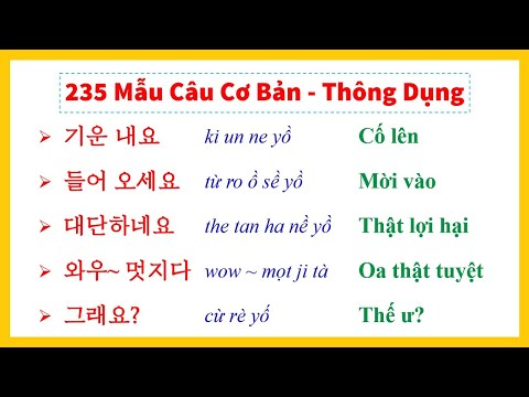 Video Nhẩm Thuộc 235 Câu Tiếng Hàn Cơ Bản - Thông Dụng | 실전... - YouTube