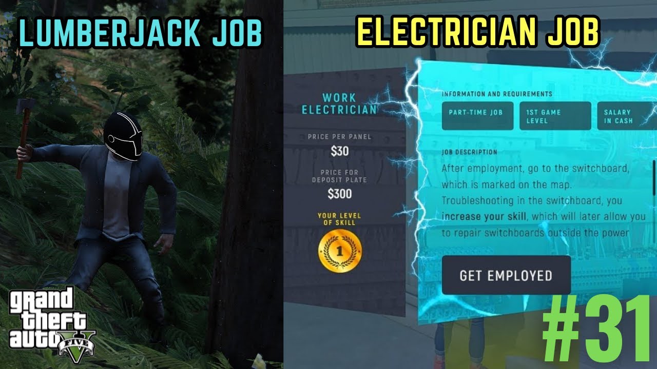 EXPLAIN LUMBERJACK AND ELECTRICIAN JOB IN GRAND RP BEGINNERS GUIDE