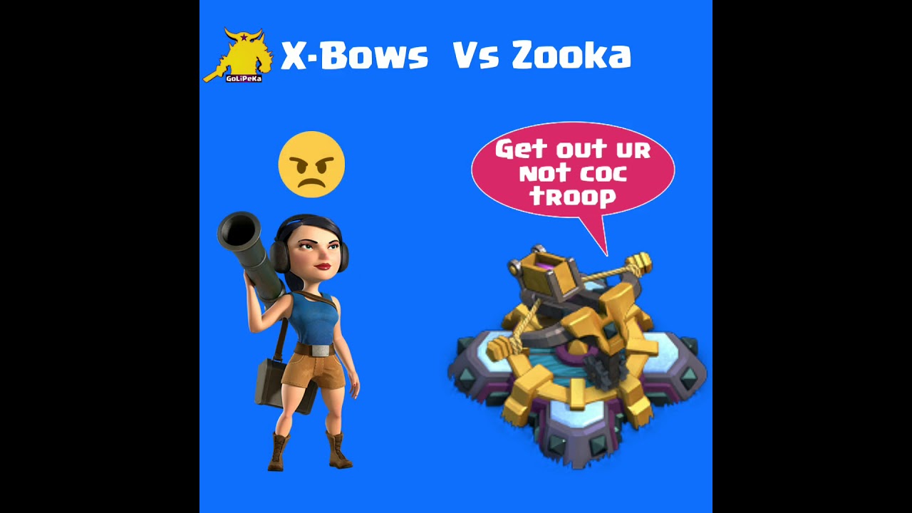 Zooka Vs X-Bows. Clash of Clans Vs Boom Beach Troops. Who will win ?
