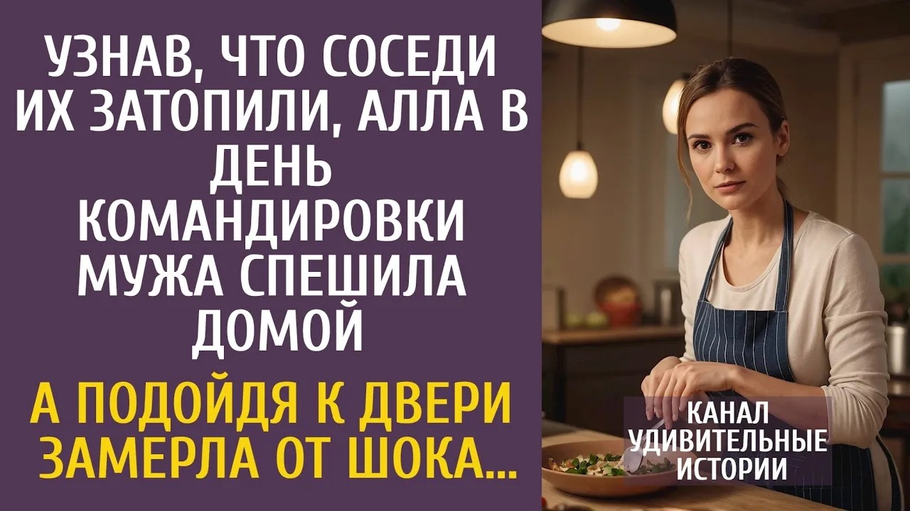 Узнав, что соседи их затопили, Алла в день командировки мужа спешила домой… А подойдя к двери…