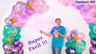 Balloon garland tutorial  birthday decoration ideas at home  balloon decoration ideas