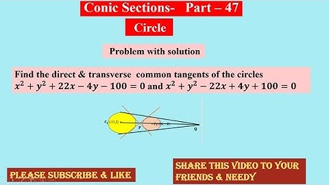 Conic Section 47 ,  Circle , #conics  ,  #ProblemWithSolution , Please Subscribe , Like & Share  🙏