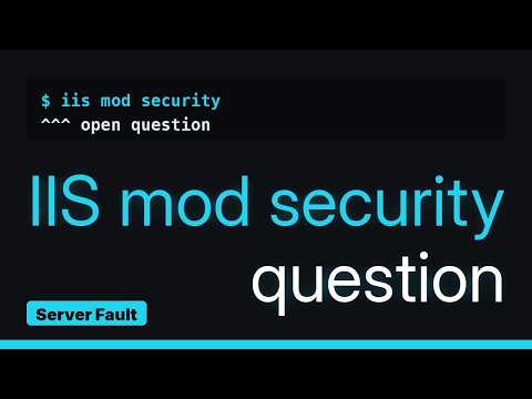 DevOps & SysAdmins: ModSecurity on IIS: Single threaded?