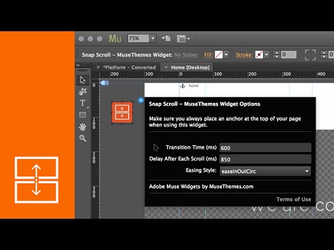 Snap Scroll Widget for Adobe Muse CC - Widget Tutorial by MuseThemes.com