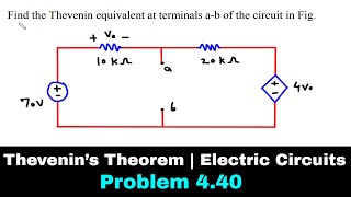 Thevenin’s Theorem | Electric Circuits | Problem 4.40 | Electrical Engineering Net Worth