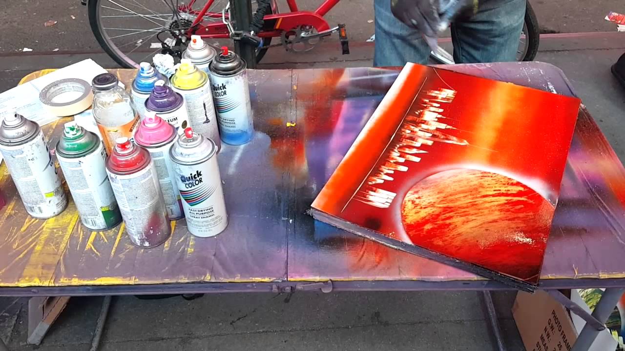 NYC Spray Paint Art in Times Square YouTube