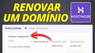 Como Renovar Um Domínio Na Hostinger 2026