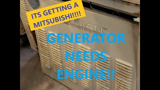 MITSUBISHI GENERAC GENERATOR NEEDS A NEW ENGINE.  Project overview.