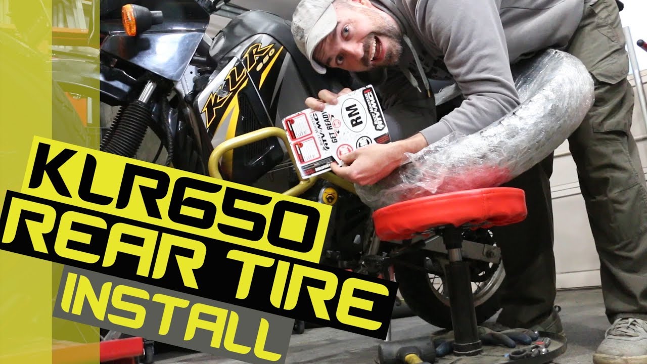 KLR650 REAR TIRE CHANGE & CHAIN ADJUSTMENT SHINKO 244 YouTube
