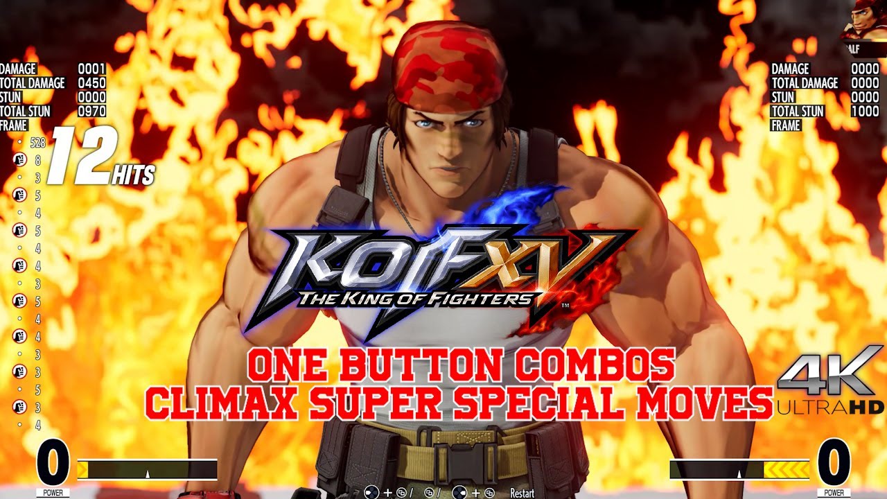 【KOF XV】One Button Combos All Max And Climax Super Special Moves 4K 60ᶠᵖˢ ✔
