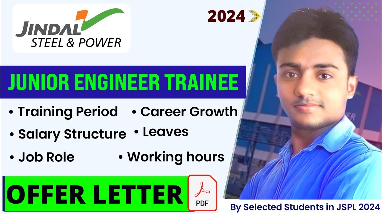 JINDAL STEEL & POWER Junior Engineer Trainee 2024। Salary, Facilities