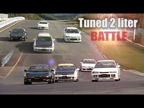 [ENG CC] Tuned 2 liter battle - Integra R, Silvia S14, EVO III, MR-2 Ebisu HV42