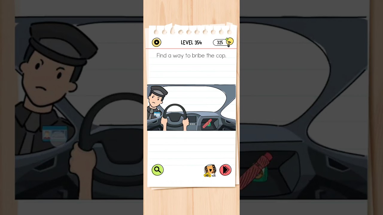 Level 354 - Bribe the cop | Brain Test - All stars | 