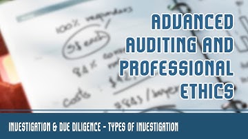 Investigation & Due Diligence | Types Of Investigation | Methods Of Understanding Profits | Part 3 A