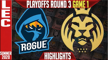 RGE vs MAD Highlights Game 1 | LEC Playoffs Summer 2020 Round 3 | Rogue vs MAD Lions G1