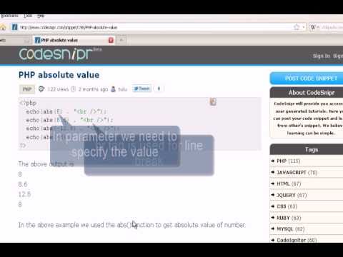 PHP Tutorial : PHP absolute value