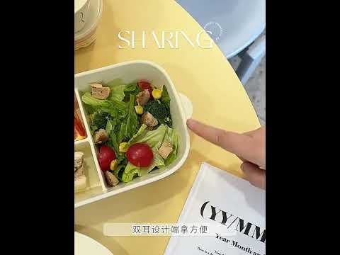 喜可xekoro可愛陶瓷便當盒分格餐盒上班族微波爐專用帶蓋保鮮盒密封便當盒