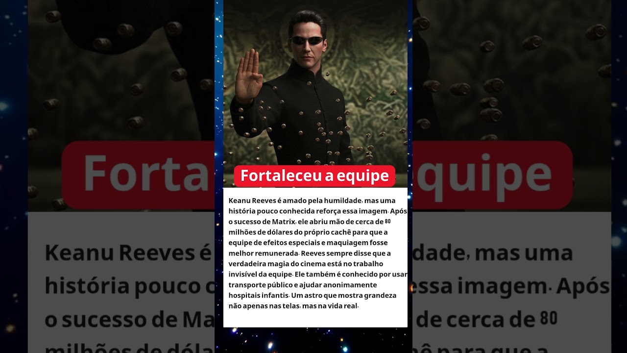 Keanu Reeves generosidade em pessoa.