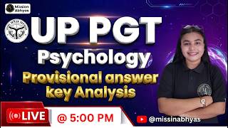 UP PGT Psychology 2026 Provisional Answer Key Discussion | UPESSC Paper Analysis & Solutions