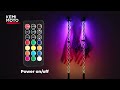 Kemimoto UTV ATV RGB Spiral Whip Lights with Bluetooth Control