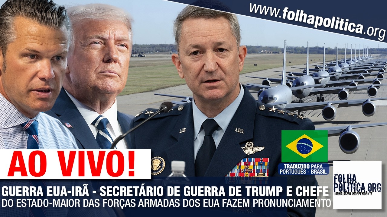 AO VIVO: GUERRA EUA-IRÃ - SECRETÁRIO DE GUERRA DE TRUMP E CHEFE DO ESTADO-MAIOR DAS FORÇAS ARMADAS..
