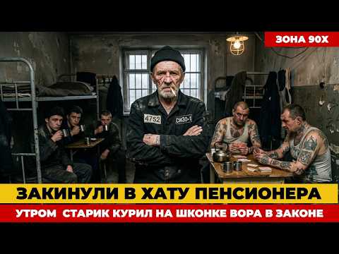 ЗЭКИ КИНУЛИ В ХАТУ ПЕНСИОНЕРАУТРОМ ВСЯ ПРЕСС-ХАТА МОЛЧАЛА, А СТАРИК КУРИЛ НА ШКОНКЕ ВОРА В ЗАКОНЕ