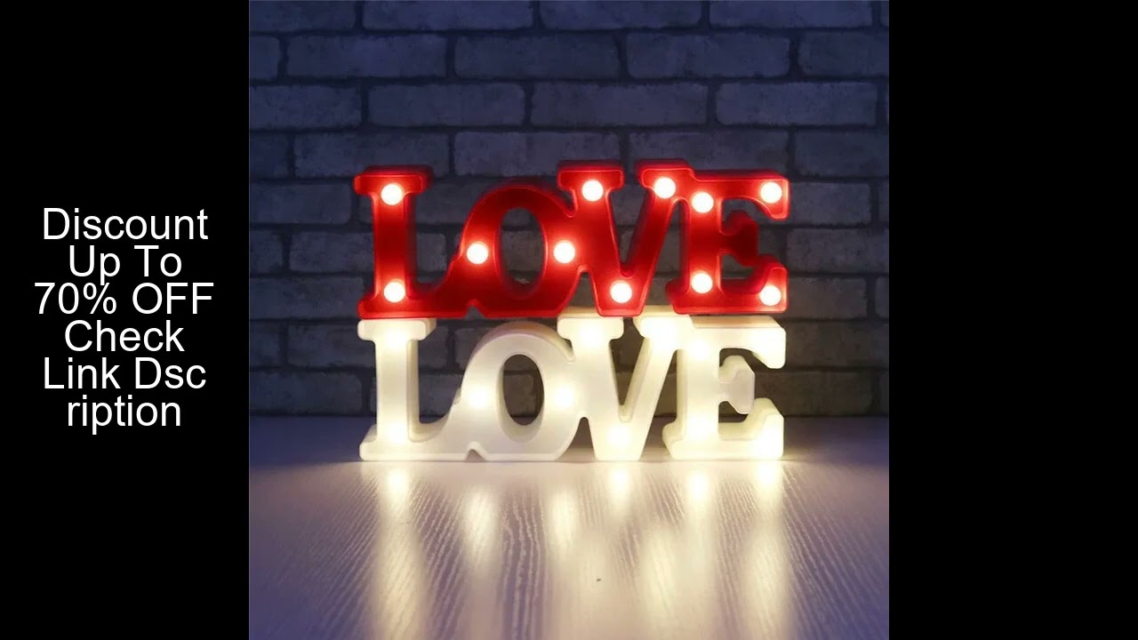 Romantic Valentine's Proposal 3D LOVE LED Letter Sign Night Light Heart Marquee Table Lamp Lanterns