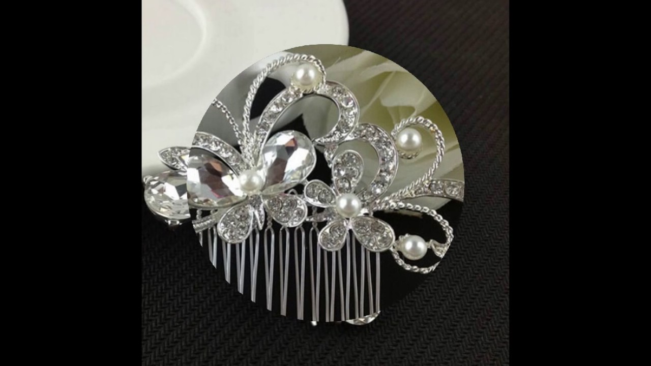 Women's Bridal Silver Crystal Rhinestone Diamante Flower Hair Comb Pin Apparel