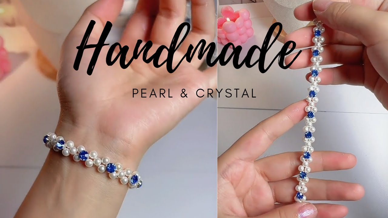 Diy bead bracelet making | Unique Pearl & Crystal Bracelet tutorial # ...