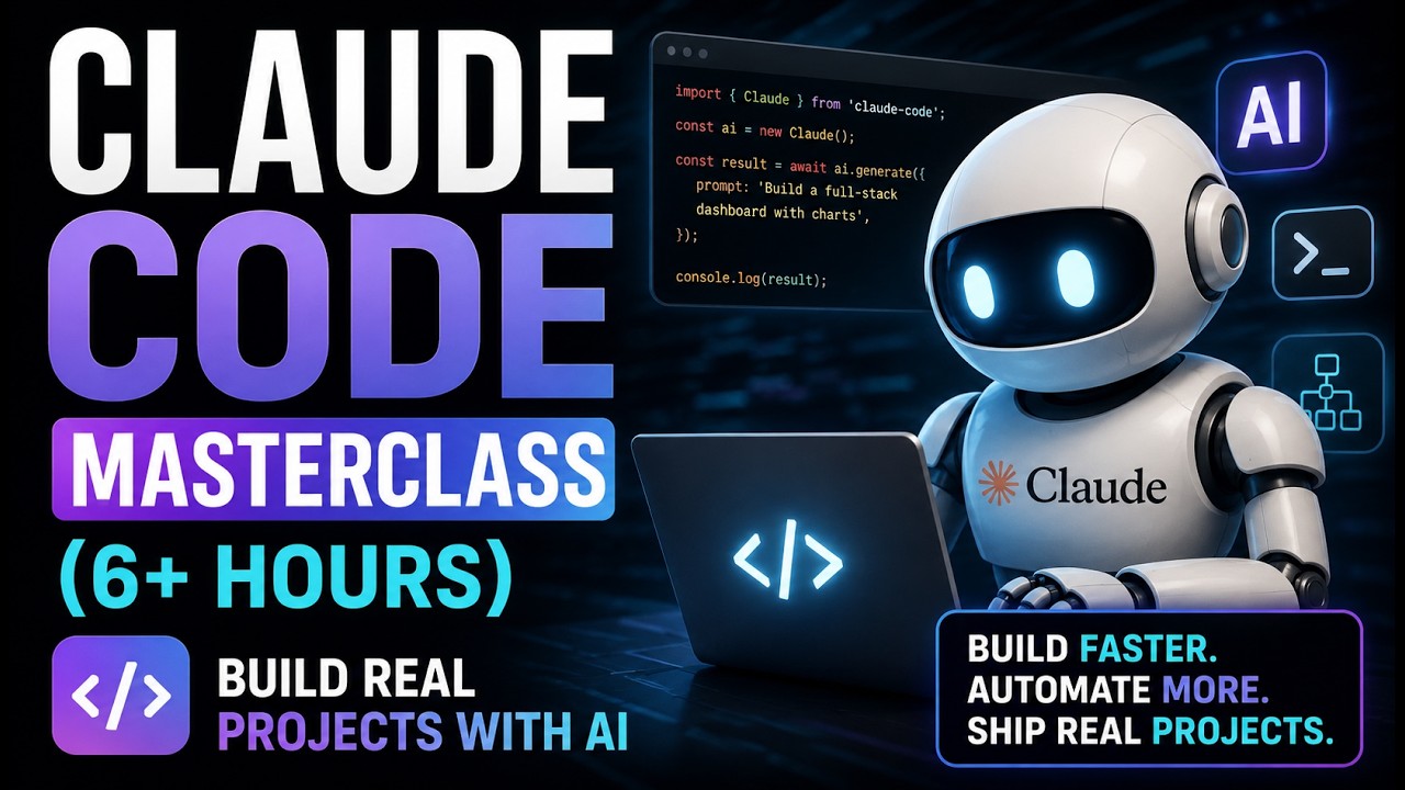 Claude Code Masterclass (6 Hours) — Build Real Projects with AI - YouTube