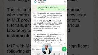 Meta AI Llama 3.2 about mltwithmasood YouTube channel // #meta #ai #llama3.2 #fypyoutube #pyf