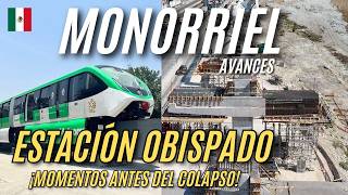 Information Moments before the collapse! 😱 Obispado Station, Monterrey Metro construction progress, Line 4 Update