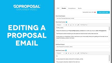 Editing A Proposal Email | GoProposal Help Center | Help Videos