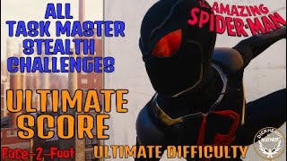 Spider-Man - All Task Master Stealth Challenges - Ultimate Score - Ultimate Difficulty