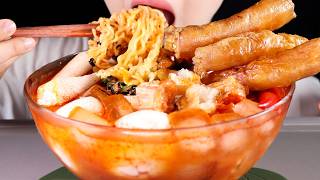 ASMR Spicy Cold Fire Noodles with Fried Beef Intestines | Buldak Naengmyeon with Daechang | Mukbang