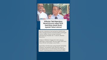 Silfester Matutina Tak Dibui Meski Sudah Divonis sejak 2019, Said Didu: Bukti Aparat Takut Jokowi