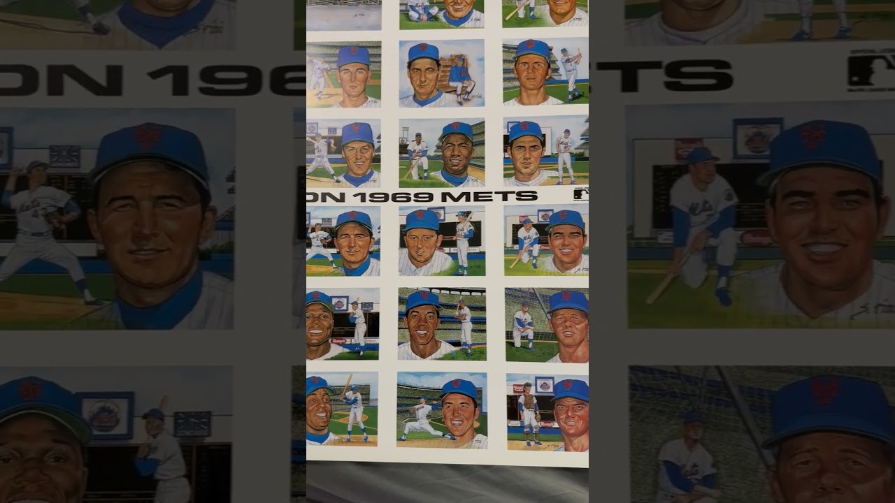 1980s Susan Rini 1969 Mets “Miracle Mets” Cardstock Poster – Vintage NOS Print