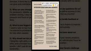 🔥 BPO Interview Questions &amp; Answers | BPO Job Kaise Crack Kare? | Tech Ishu 🚀✅