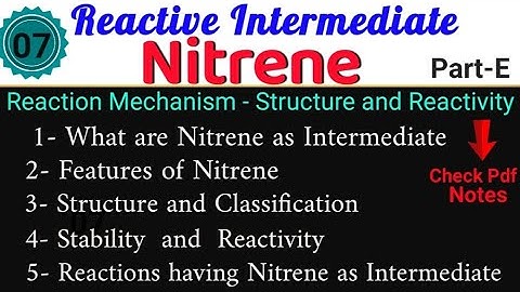 Nitrene -Reaction Intermediate|| ORGANIC CHEMISTRY || MSc 1sem #Notes ORGANIC• @itschemistrytime