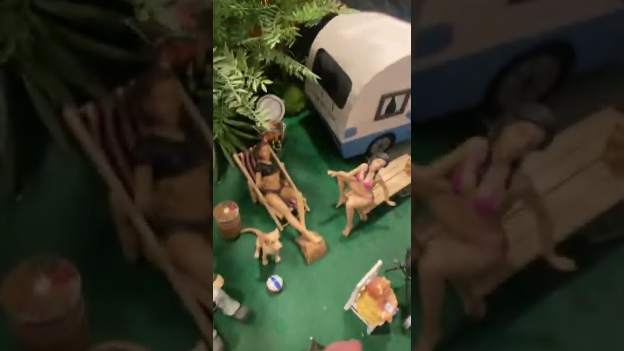 Camping miniature scene