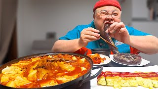 Kimchi Stew, Rolled Omelet Mukbang Eatingshow