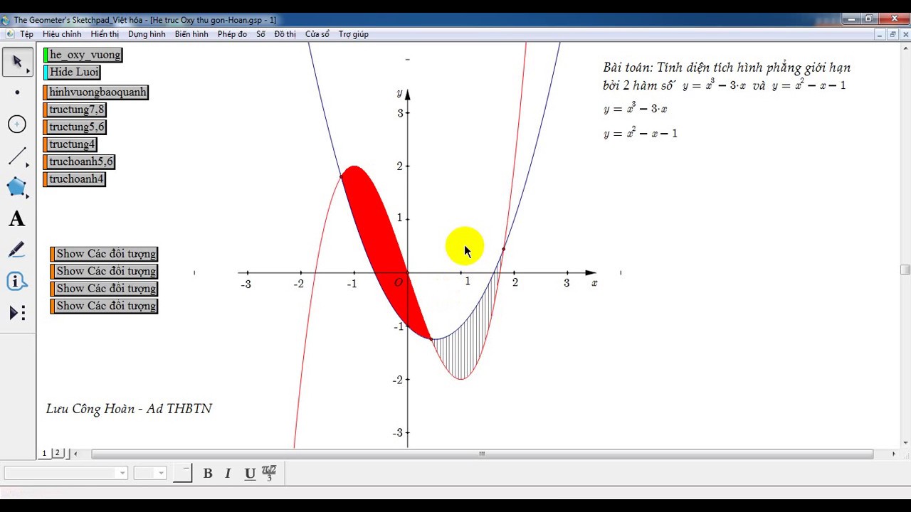 Tô Màu Hoặc Gạch Sọc Miền Giới Hạn Bởi Các Đồ Thị Hàm Số Bằng Gsp 5.0 -  Youtube